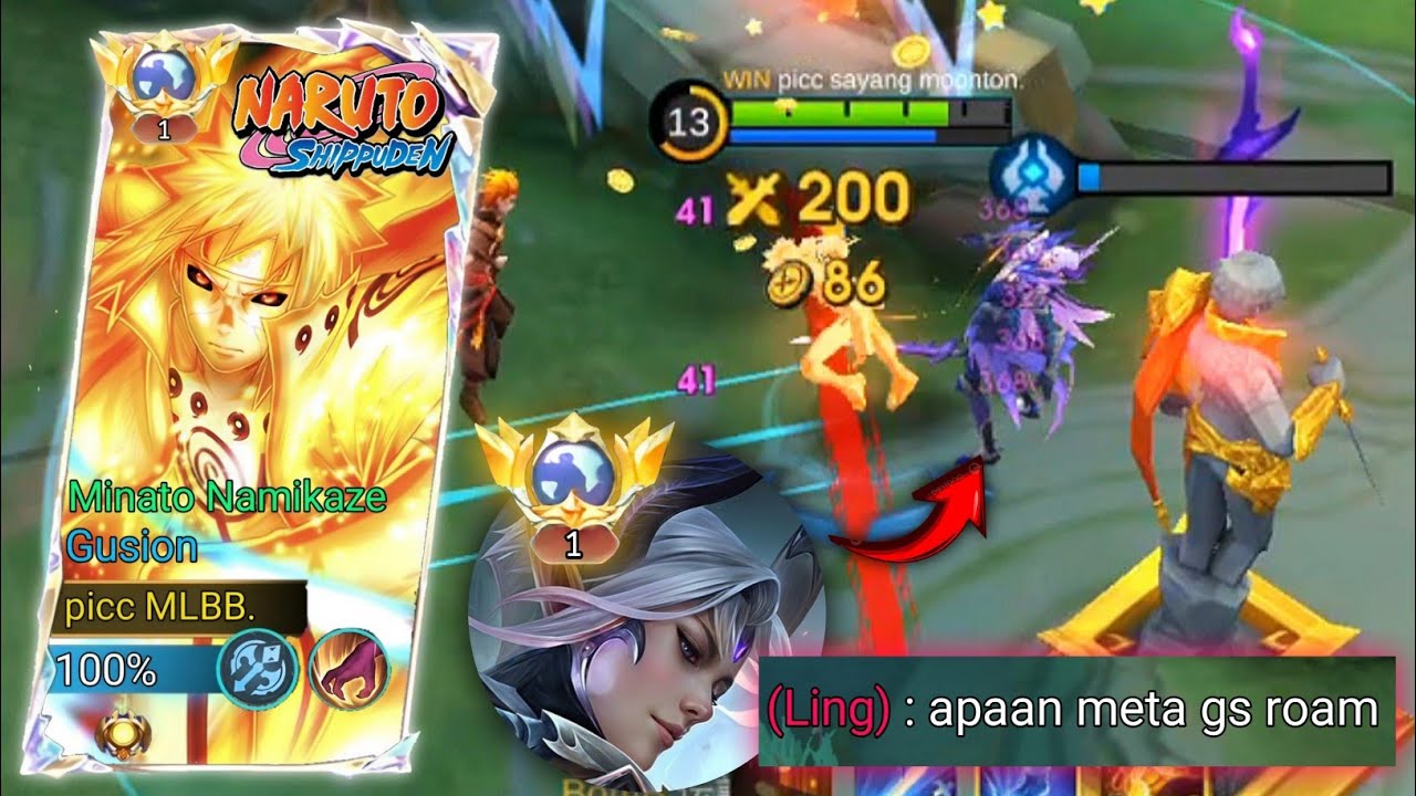 GAME SENGIT GUSION ROAM LOCK TOP 1 GLOBAL LING TENGIL!! GUSION X MINATO GAMEPLAY!!