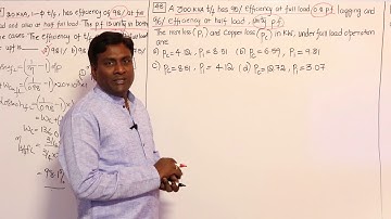 Efficiency of Transformers | Problem Set 2 | KN Rao