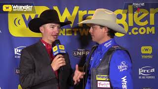 Jesse Wright Takes Round 2 of Saddle Bronc Riding