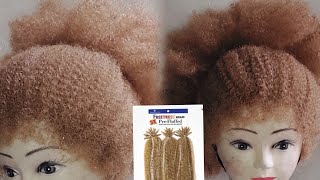 How: to do Afro wig with soft kinky braid
