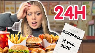 24h VALGAU tai, ką užsisakė prieš mane esantys žmonės 😬🍔  | Knyguolis | Pildyk