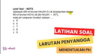 Larutan Penyangga ( Latihan Soal ) -Kimia