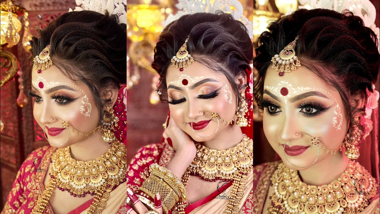 Indian BRIDAL Makeup , Bridal Makeup Hairstyle , Latest Indian Bridal  Makeup . Wedding Makeup Images Stock Photo, Picture and Royalty Free Image.  Image 165825081.