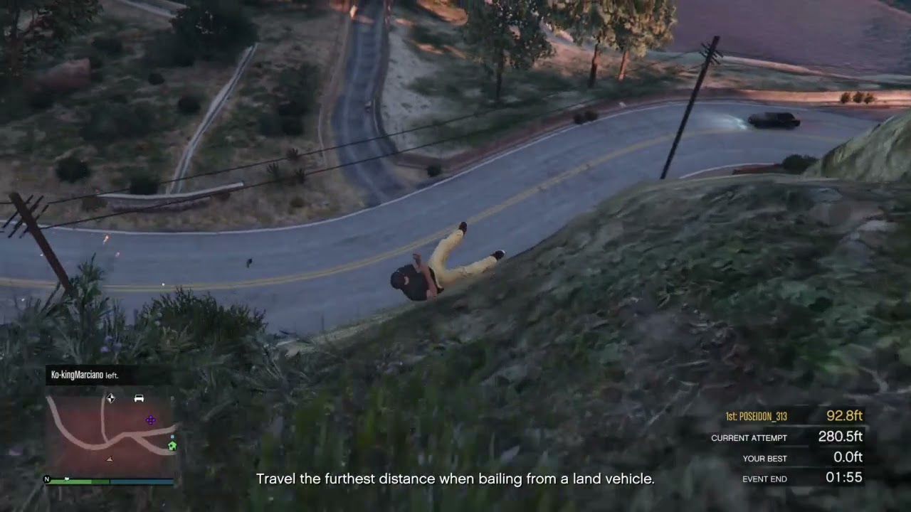 gta 5 travel the furthest distance when bailing