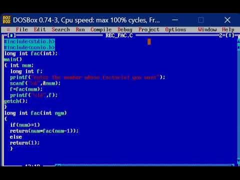 Program for factorial using Recursion - YouTube