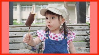 【はじめてのチョコバナナ🍫🍌】お祭りにおでかけしました！【ちびっこモッパン】