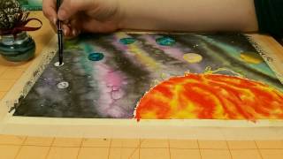 solar system watercolor painting speedpaint trappist getdrawings paintingvalley