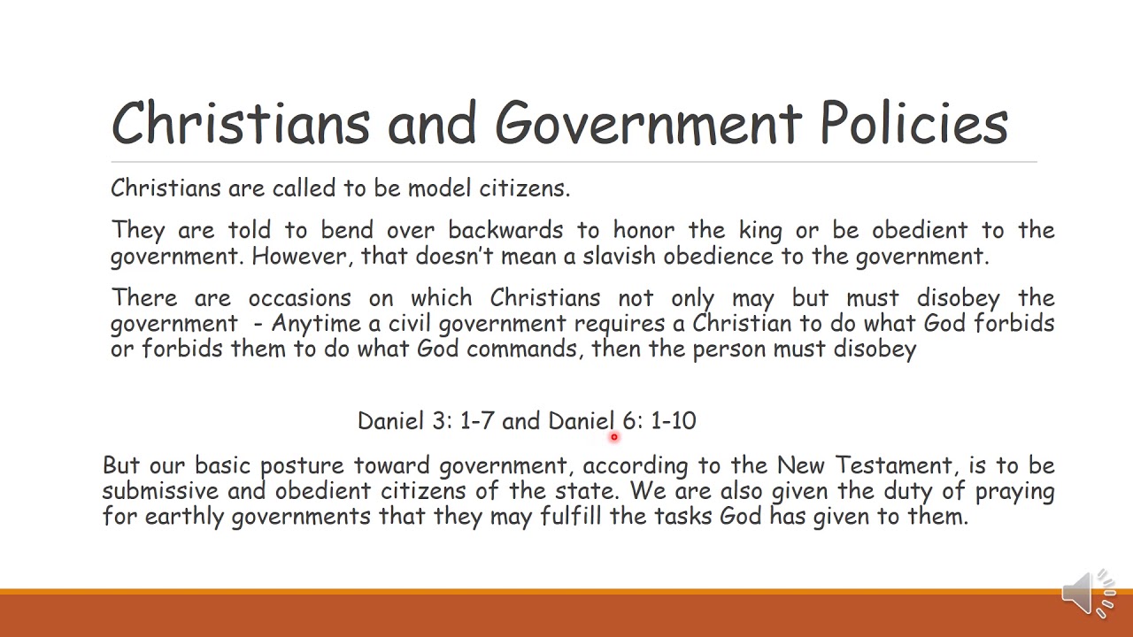 Christians and Government Policies - YouTube