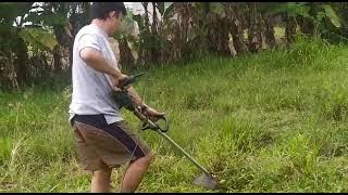 uji coba ke dua ketahanan potong rumput dgn mesin bor makkita, pembuatan lapangan