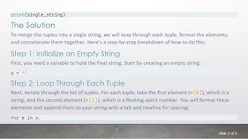How to Convert a Sequence of Strings Present in Tuples to a Single String in Python