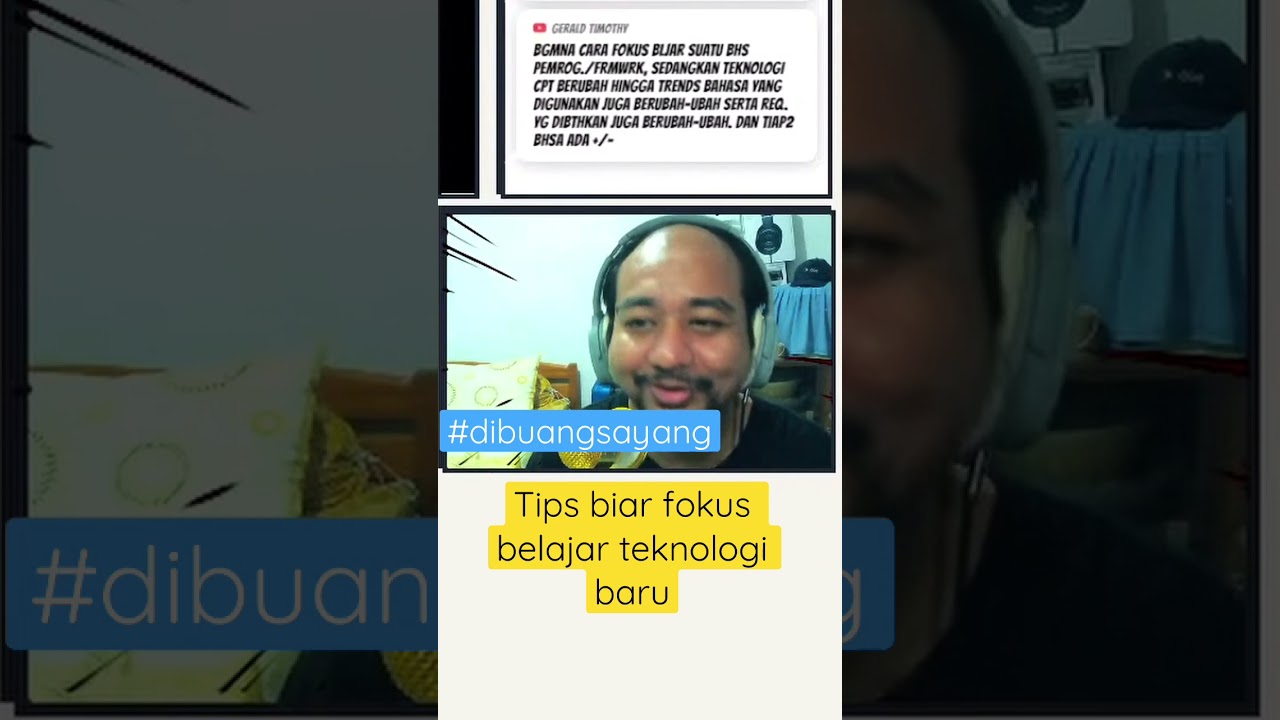 Cuplikan video: #shorts tips biar fokus belajar teknologi baru. Cuplikan sesi #livestreaming #dibuangsayang aja