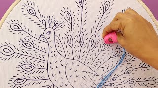 ¡Wow‼️😱BORDADO DE PLUMAJE DE PAVOREAL 🦚PUNTADA FÁCIL Y RÁPIDO‼️#embroidery #bordandoarte #handmade