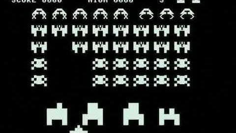 Commodore PET Space Invaders on a homebrew computer
