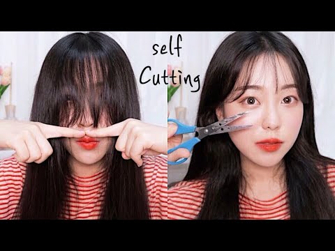 연예인 앞머리 자르기✂️ / 앞머리 고데기 하는 법 / 잘 넘어가는 앞머리 자르기 / 앞머리 없애기 / 숱적은 앞머리 / 셀프 앞머리 자르기 / 시스루뱅 / 헤어튜토리얼 / 윤이든