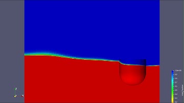 Fluid structure interaction with Code Saturne. Forced sloshing of tank with buoy