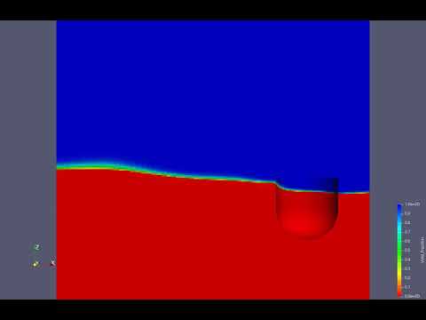 Fluid structure interaction with Code Saturne. Forced sloshing of tank with buoy