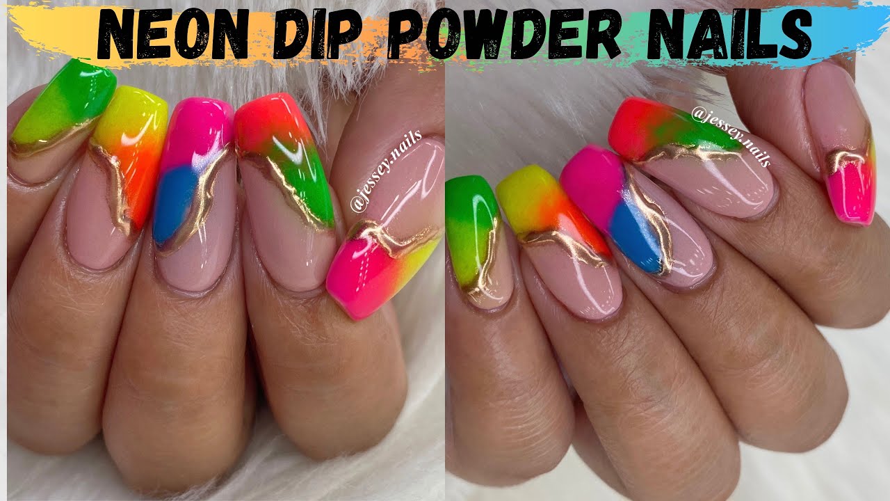 Neon Powder Nail Art ~ Nail Art 2021 ~ How To Create Neon Powder Nail Art  Designs ~ Easy Nail Art 