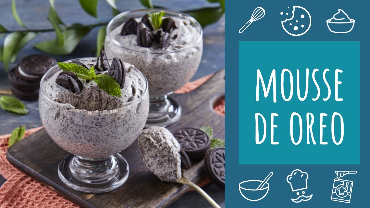 Receita de Mousse de Oreo (bolachas de chocolate com recheio) - TeleCulinária