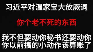 习近平对温家宝大放厥词：你个老不死的东西！我不但要动你秘书还要动你，你以前搞的小动作该算账了！