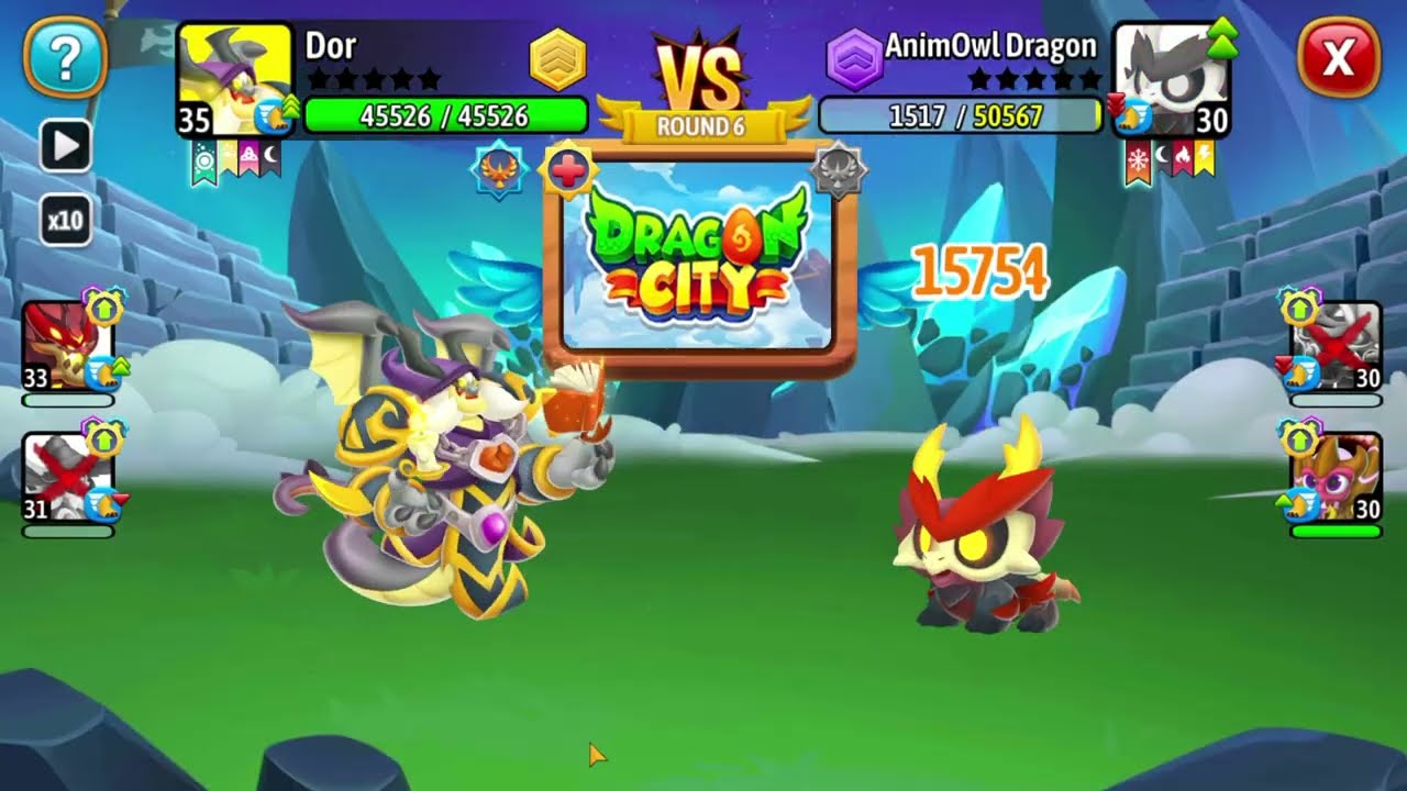 Dragon city, hatching a mythical dragon and a rare. and arena fight