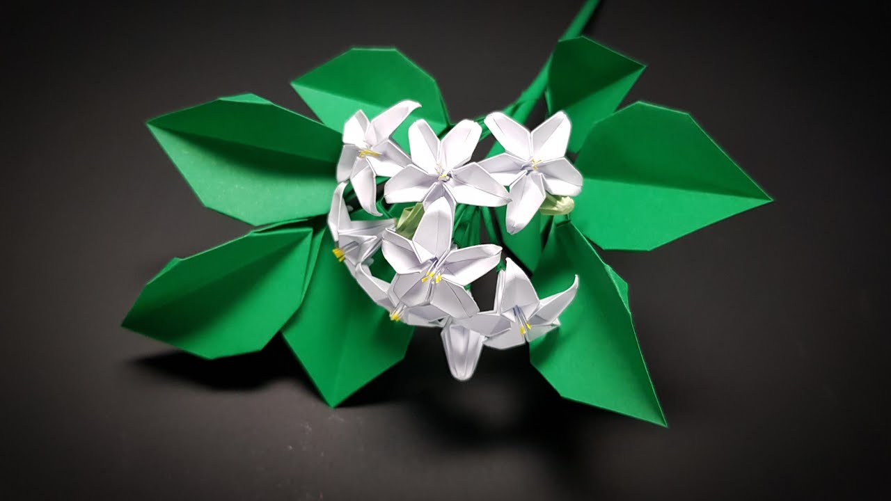 오렌지 자스민접기 - Paper orange jasmine - 꽃접기 ( flower )- paper folding - 종이접기 origami оригами أوريغامي