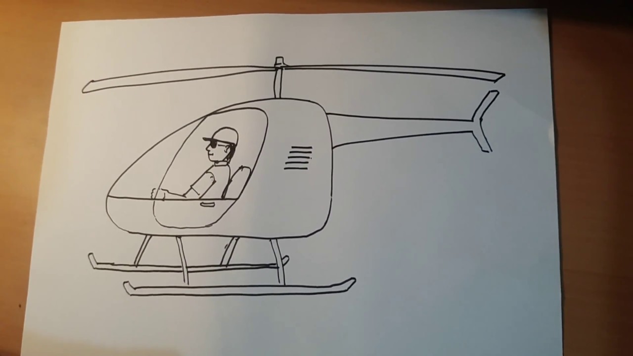 How To Draw A Helicopter Simple Bagaimana Cara Menggambar