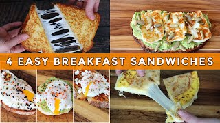 4 Easy Breakfast Sandwich Recipes | Simple and Delish by Canan