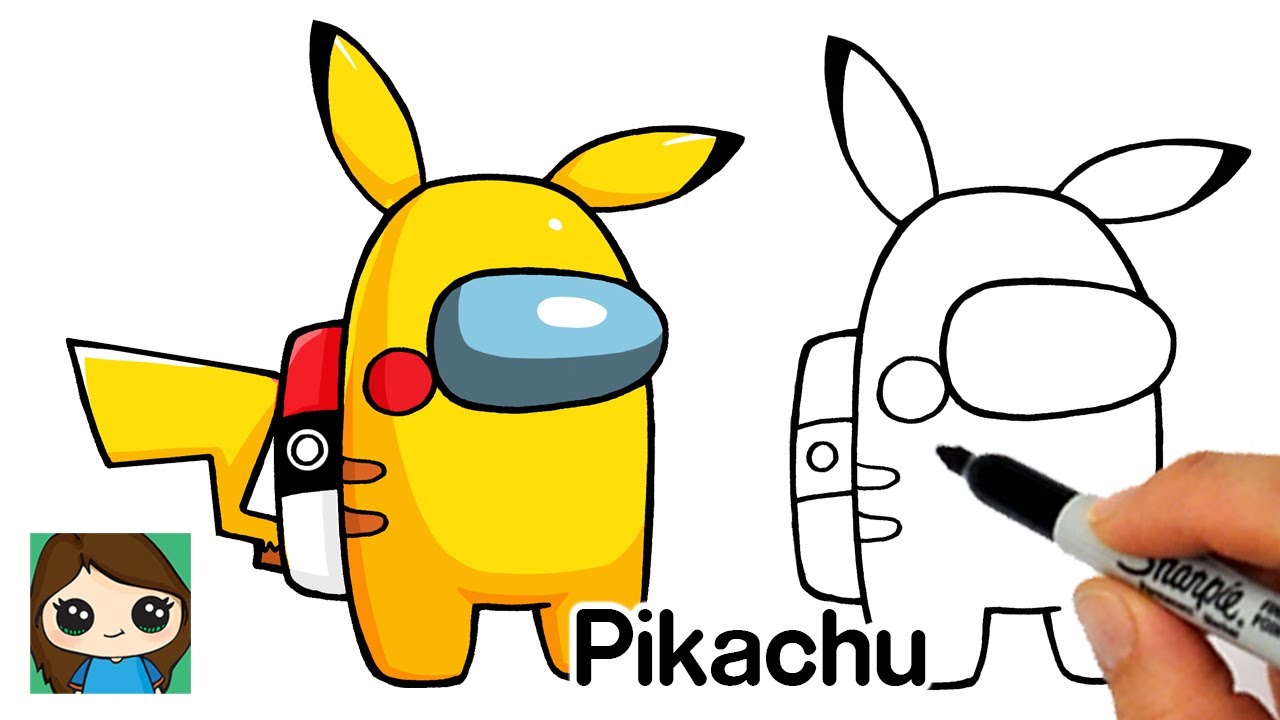 How to Draw AMONG US Pikachu Game Skin | Pokemon - YouTube