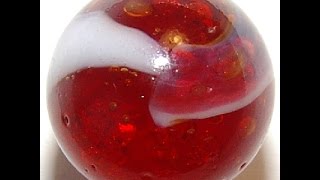 Peltier Ruby Slipper & Akro Agate Snake Corkscrew ~ Vintage Machine Made Marbles