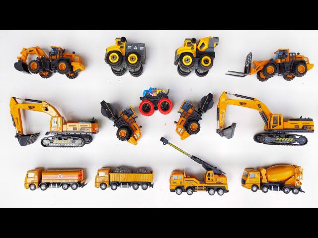 Construction vehicles include Roller truck, Dump truck, Excavator, Mixer truck, Forklift class=