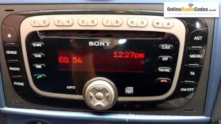 How To Find Ford Radio Code Serial From The Radio's Display - Sony/Visteon screenshot 1