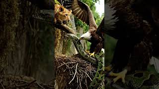Fish Eagle vs Lion Cub &amp; Python | Forest Cliff Serpent Battle (4K Cinematic HDR)