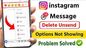 instagram message unsend option not showing problem 2025 | instagram message delete option missing