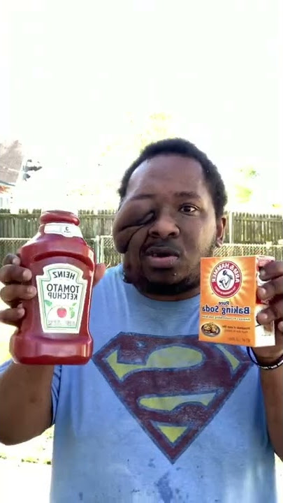 baking soda/ketchup experiment 🤣 #shorts