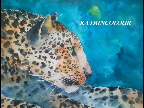 Watercolour Speedpaint Leopard~Watercolour lesson~Леопард акварелью~ Акварель урок~Art