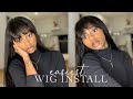The EASIEST wig install you&#39;ll ever see! || YAKI STRAIGHT HAIE WITH BANGS Ft. Gorgius hair