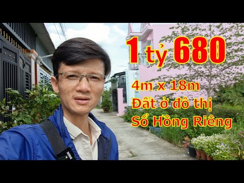 Chỉ 1 tỷ 680 có 72m2 đất ODT Sổ Hồng Riêng (4mx18m) cách Bến xe Quận 8 13km, ngay vòng xoay Tân Kim