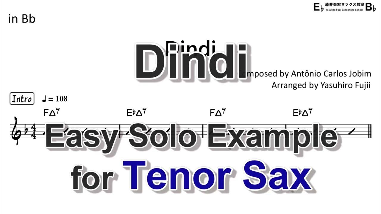 Dindi Easy Solo Example for Tenor Sax YouTube