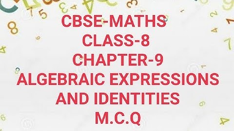 CBSE-MATHS|Class-8|Chapter-9|Algebraic expressions and identities|M.C.Q|in Malayalam|MJ ACADEMY|