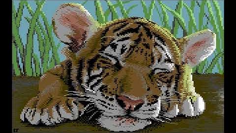 Drawing a Tiger Cub - Commodore 64 Pixel Drawing.