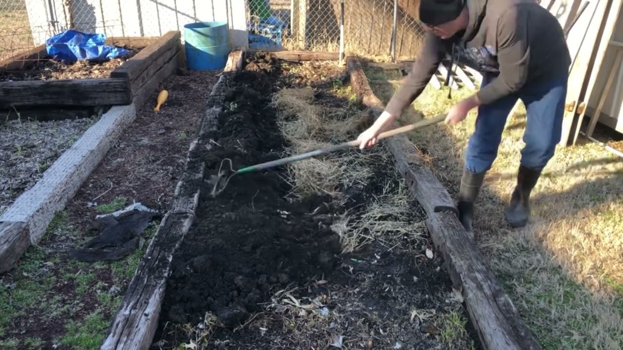 Core Gardening Method Adding A Straw and Compost Trench To My Future Tomato and Pepper Raised Bed