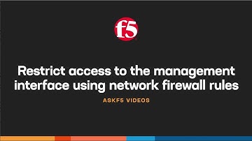 Restrict access to the management interface using network firewall rules