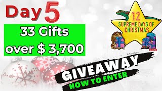 12 Supreme Days of Christmas -  Day 5 How To Enter to Win 1 of 33 Gifts valued  $ 3,700 !!!  #12SDOC by Supreme Gecko 1,000 views 5 months ago 6 minutes, 6 seconds