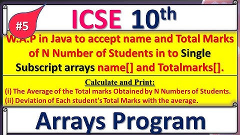 #5 Java Array Program || The Average and  Deviation of Each student