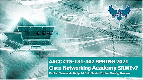 AACC - Spring 2021 - CTS-131 - CCNA SRWEv7 - Packet Tracer Lab 14.3.5: Basic Router Config Review