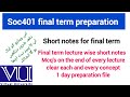 Soc401 final term preparation/soc401 final term mcqs/soc401 final term past papers/soc401 lecture