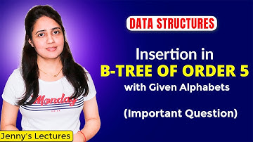 5.26 Insertion in B-Tree of Order 5 with Given Alphabets | Data structures and algorithms