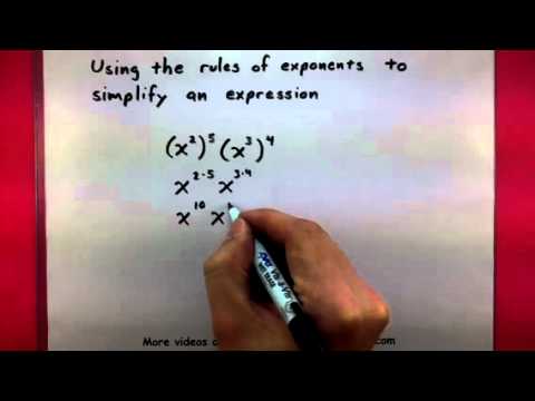 Algebra Using The Rules Of Exponents To Simplify Youtube Algebra Using The Rules Of Exponents To Simplify Youtube