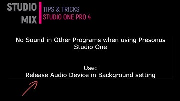 Studio One 4 Tips%Tricks Release Audio Device in Background