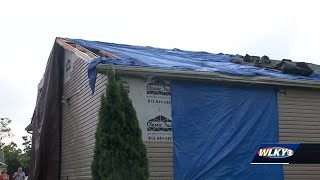 Southern Indiana neighborhood cleaning up after EF-0 tornado